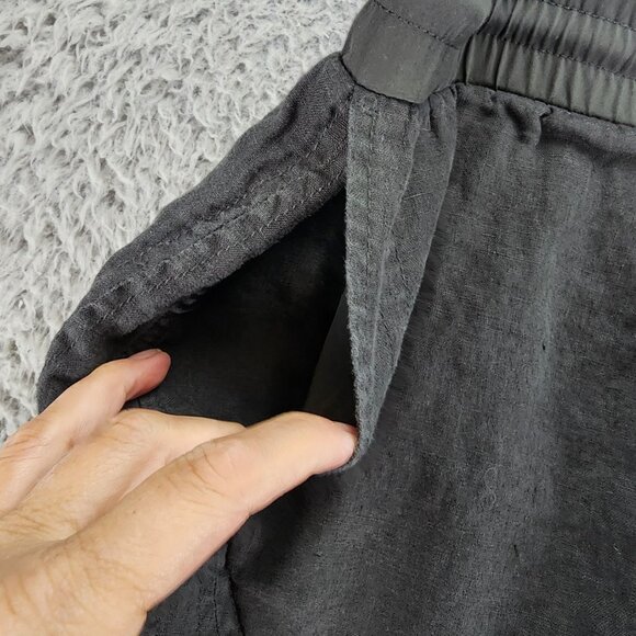 Athleta Shorts Women's 16 Gray Linen High Rise Drawstring Athletic Running - Picture 6 of 11